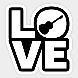 Love Acoustic Guitar Gift For Guitarists Sticker